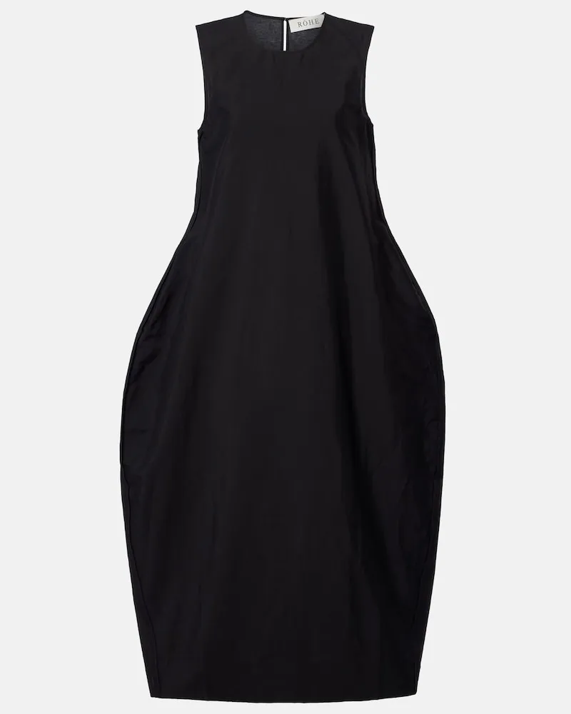 Róhe Róhe Midikleid aus einem Leinengemisch Schwarz