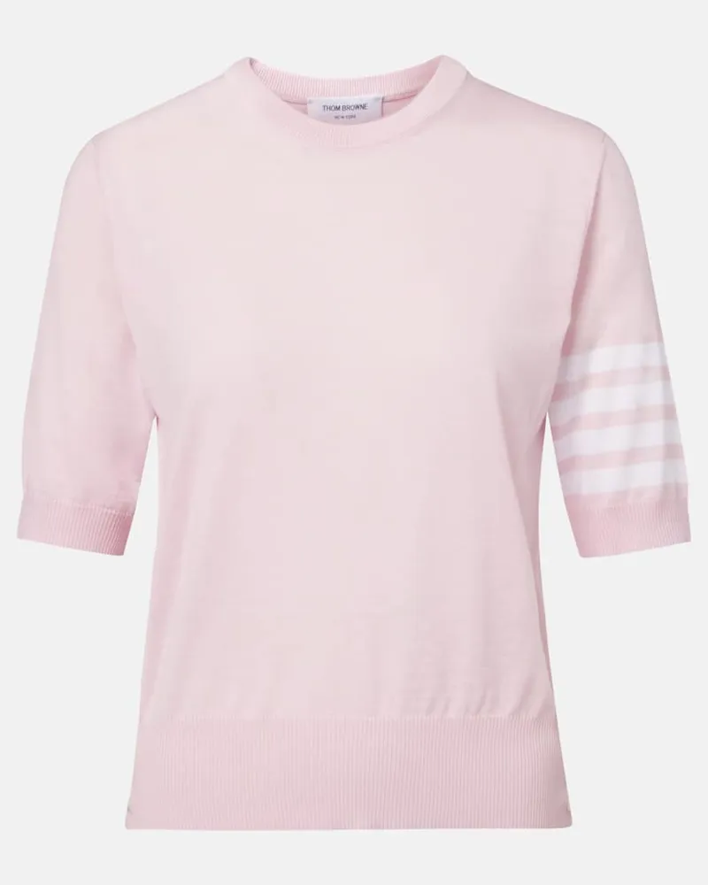 Thom Browne Pullover 4-Bar aus Wolle Rosa