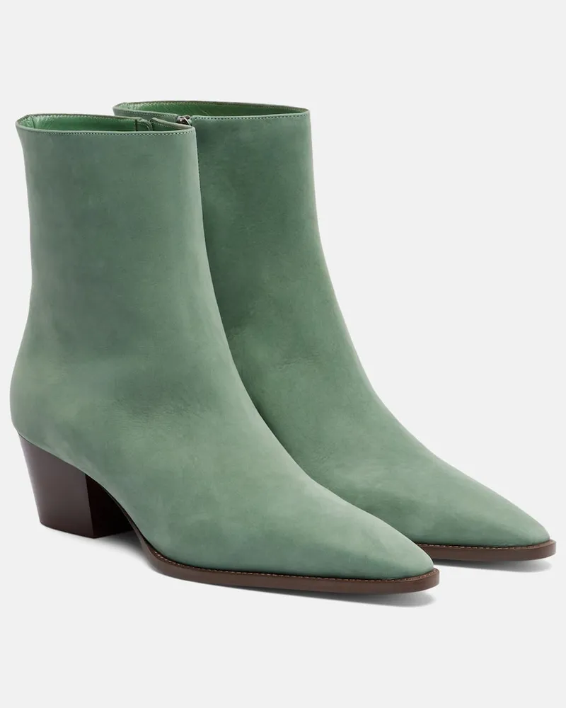 Manolo Blahnik Ankle Boots Aliera 50 aus Veloursleder Grün