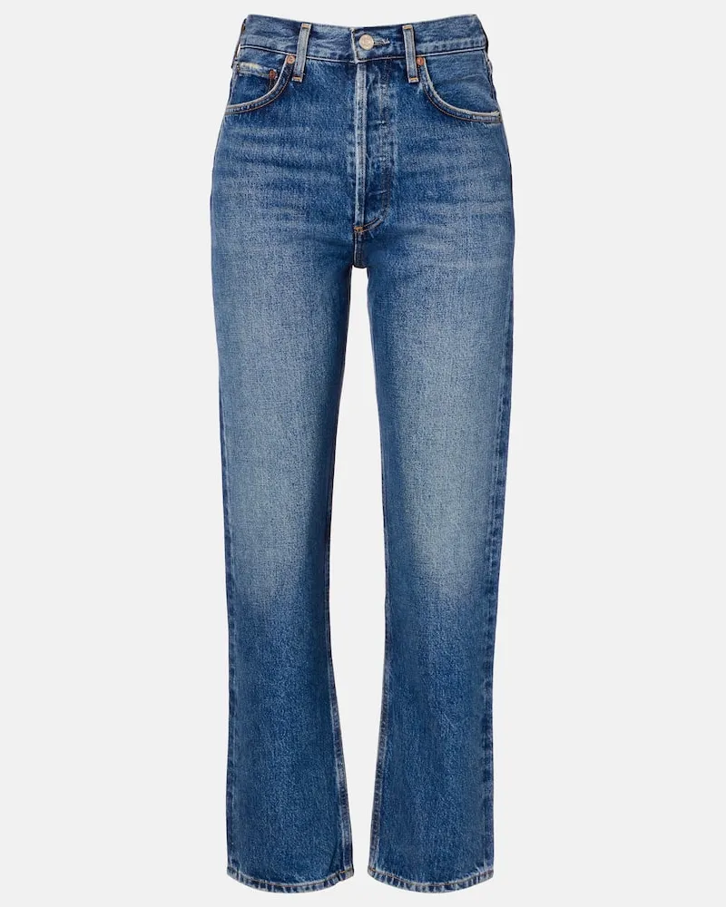 AGOLDE Mid-Rise Straight Jeans ’90s Blau