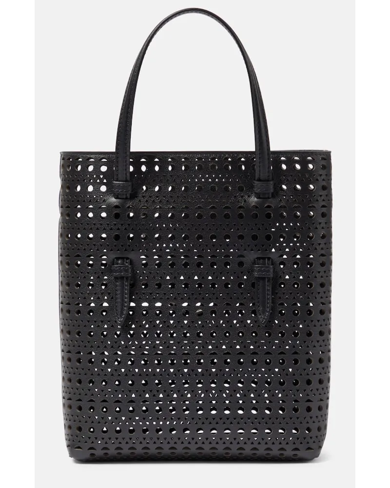 Alaïa Alaia Tote Mina Ns Vienne Wave aus Leder Schwarz