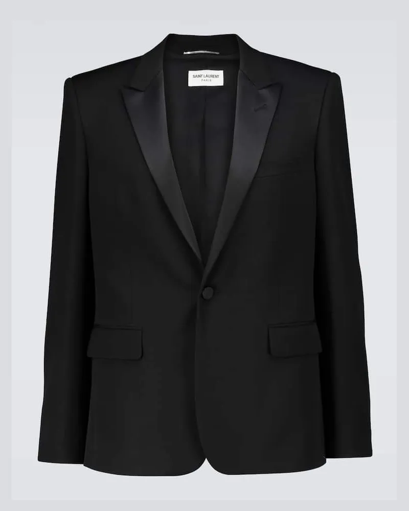 Saint Laurent Smokingjacke aus Wolle Schwarz