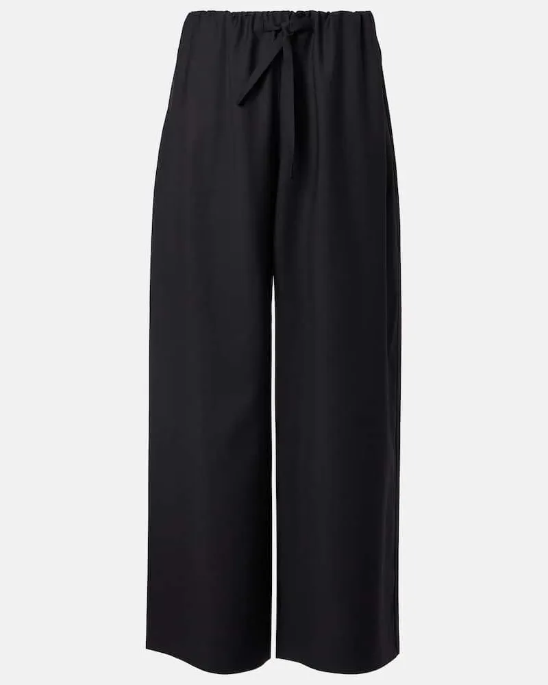 Totême Weite Hose aus Wolle Schwarz