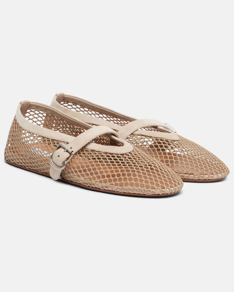 Alaïa Alaïa Ballerinas mit Veloursleder Beige
