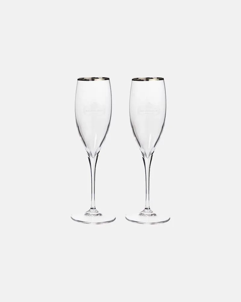 Balenciaga Set aus zwei Champagnerflöten Silber