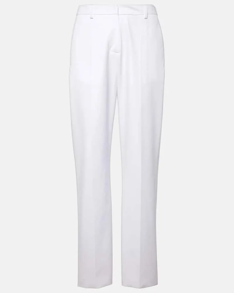 Valentino Garavani Schmale Low-Rise-Hose aus Baumwolle Weiß