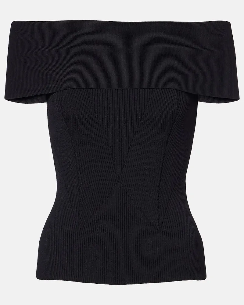 Givenchy Off-Shoulder-Top aus Rippstrick Schwarz