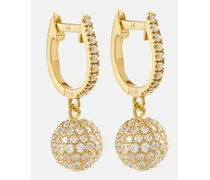 Ohrringe Ball aus 18kt Gelbgold mit Diamanten