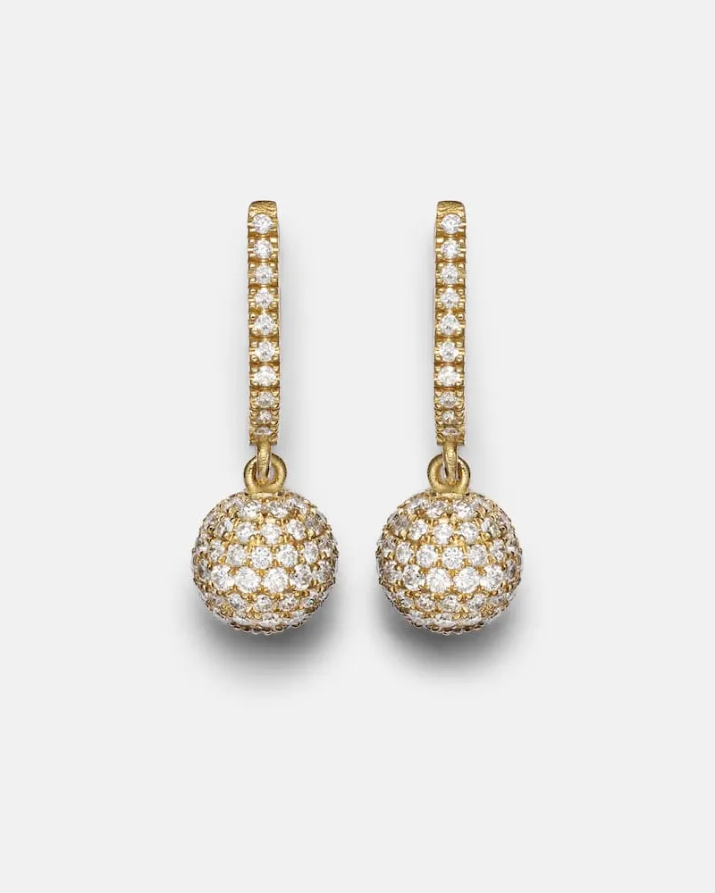Ileana Makri Ohrringe Ball aus 18kt Gelbgold mit Diamanten Gold