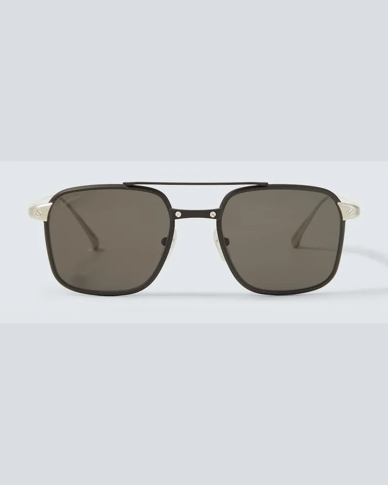 Cartier Aviator-Sonnenbrille Santos De Cartier Schwarz