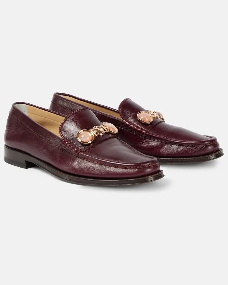 Gabriela Hearst Loafers Melchora aus Leder Burgunderrot