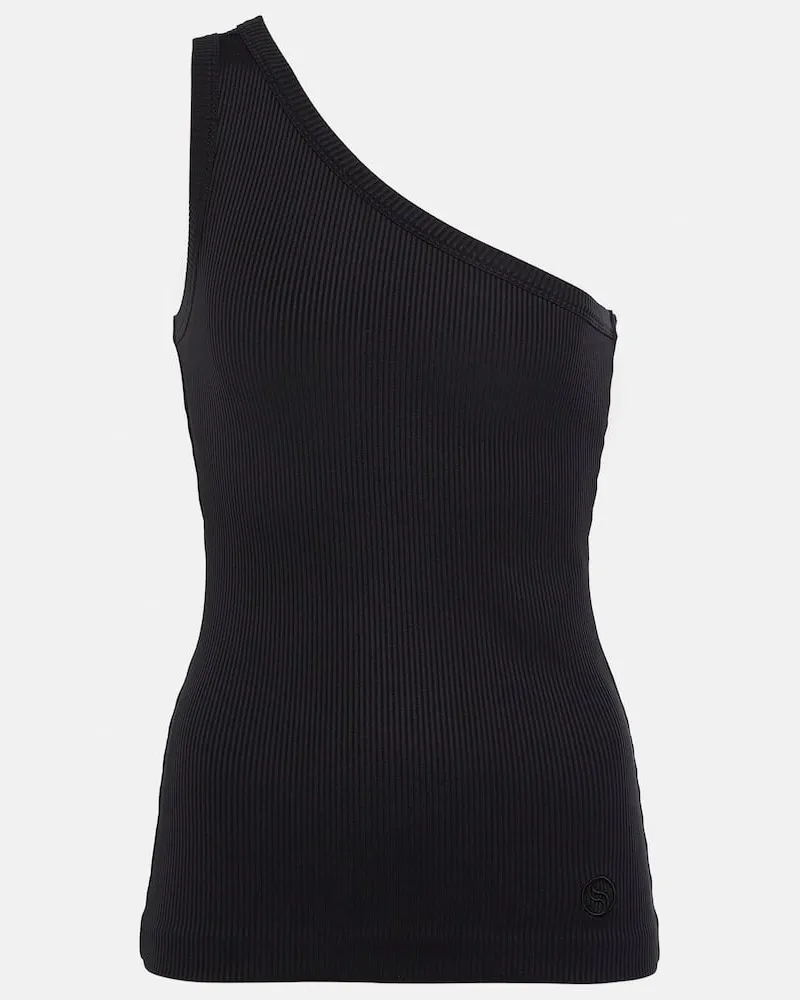 Stella McCartney One-Shoulder-Top aus Rippstrick Schwarz