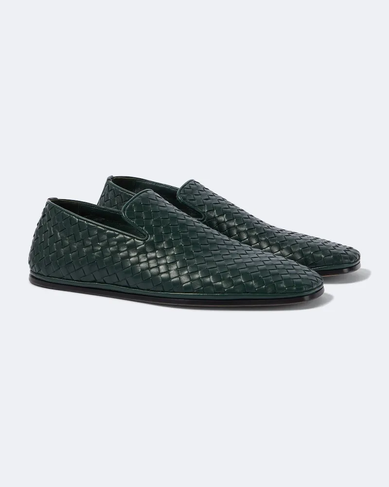 Bottega Veneta Slip-Ons Palazzo aus Leder Grün