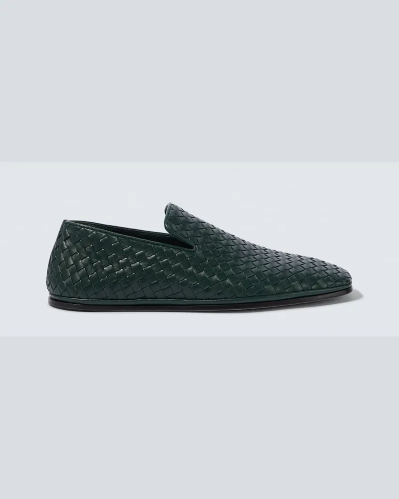 Bottega Veneta Loafers Palazzo aus Leder Grün