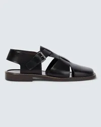 Christophe Lemaire Sandalen Fisherman aus Leder Schwarz