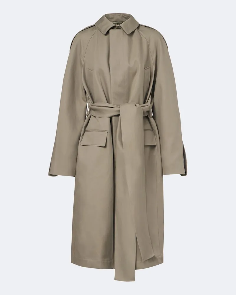Victoria Beckham Mantel aus Baumwoll-Gabardine Grün