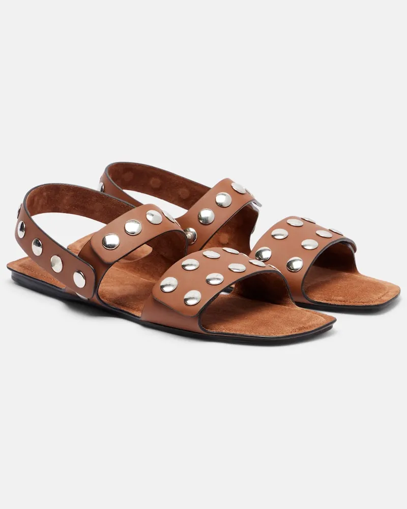 KHAITE Verzierte Sandalen Boden aus Leder Braun