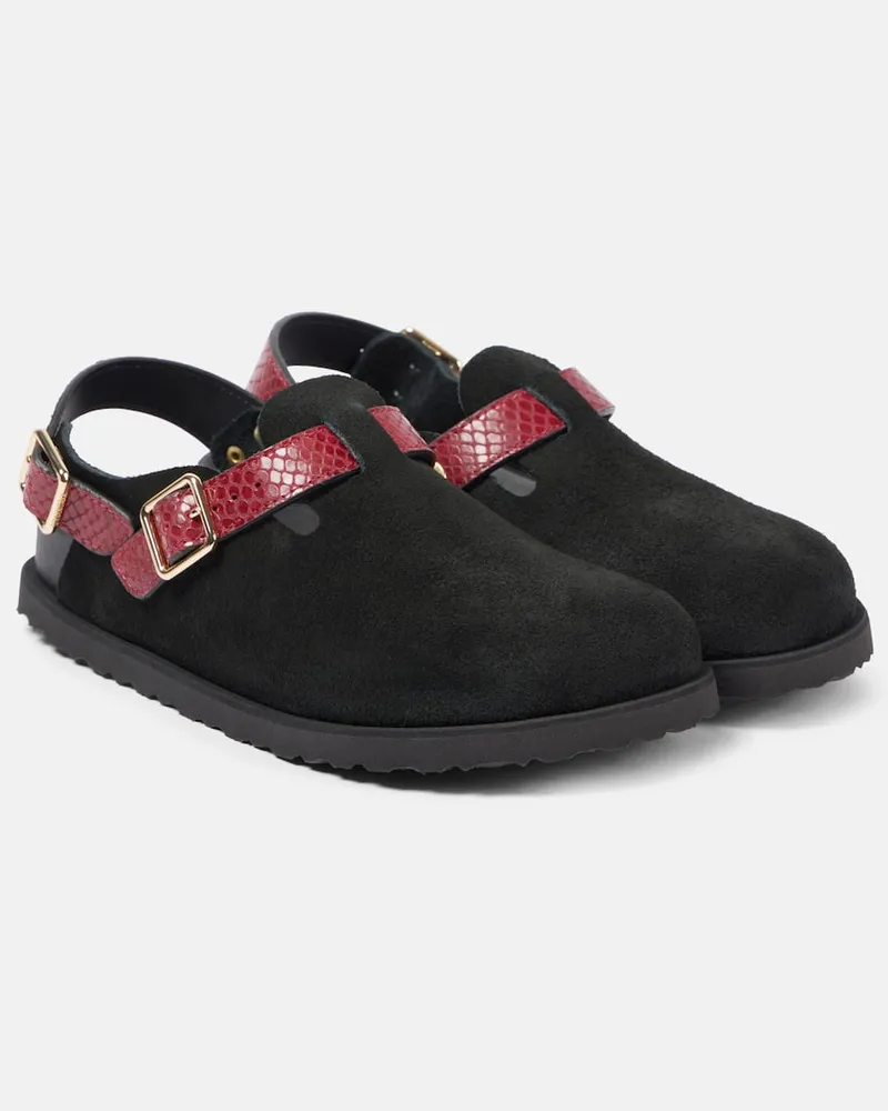 Birkenstock Slingback-Slippers Tokio aus Veloursleder Rot