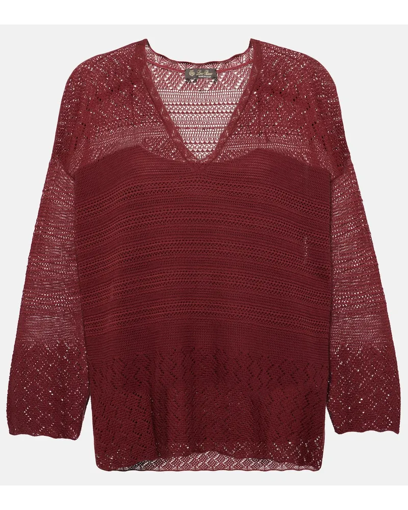 Loro Piana Pullover Molokai aus Baumwolle Rot