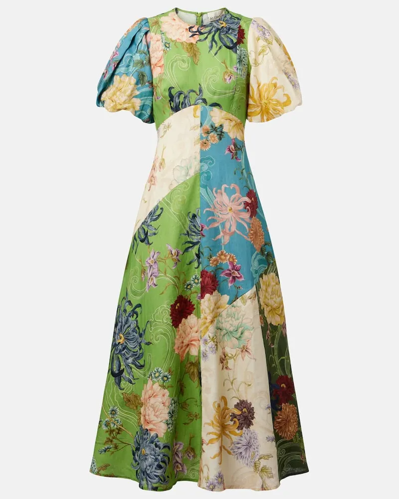 ALEMAIS Alémais Midikleid Avery aus Leinen Multicolor