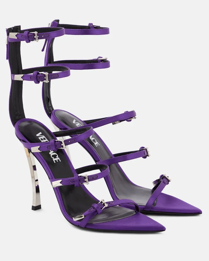 Versace Sandalen Pin-Point aus Leder Violett