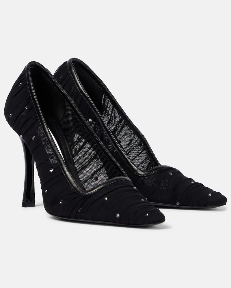 Jimmy Choo Pumps Lotta 100 aus Tüll mit Kristallen Schwarz