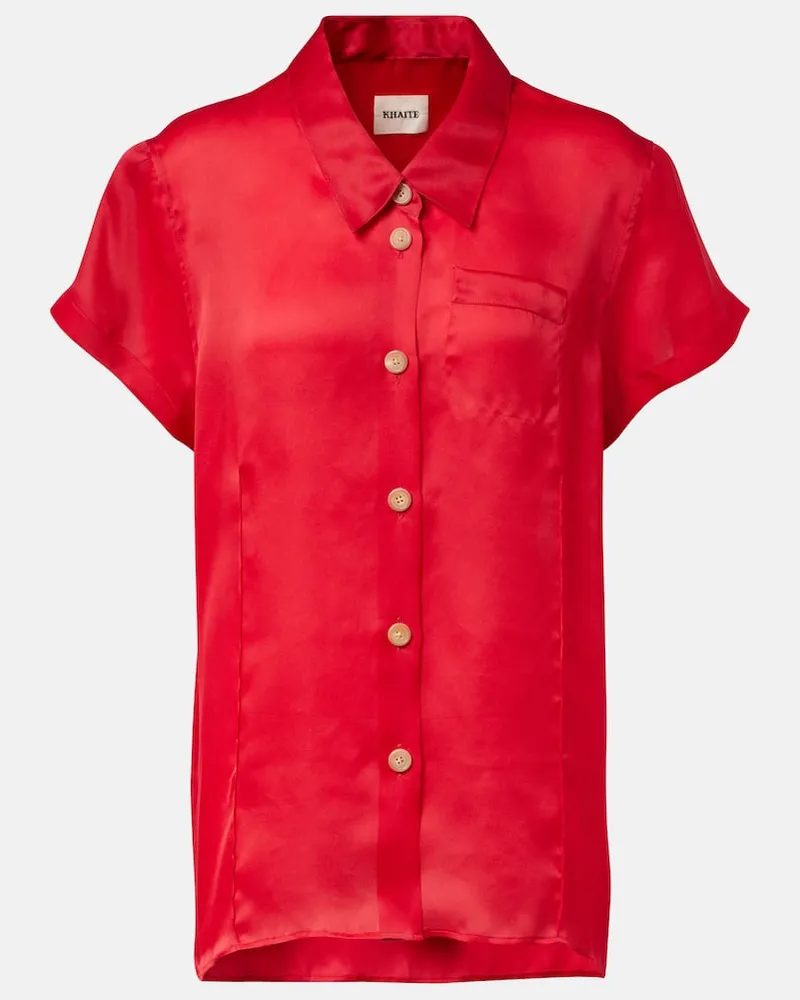KHAITE Hemd Keefe aus Seidenorganza Rot