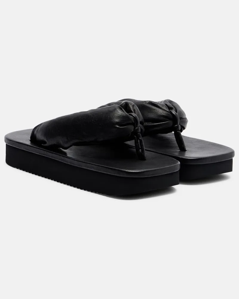 Rick Owens Plateau-Sandalen aus Leder Schwarz