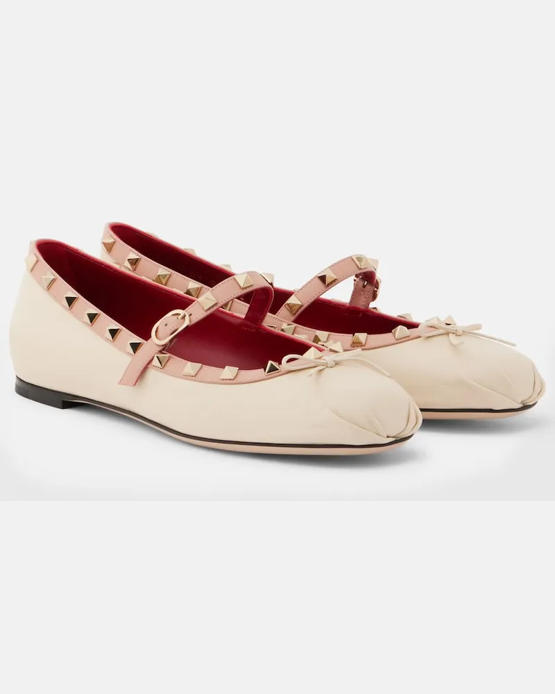 Valentino Garavani Mary-Jane-Ballerinas Rockstud aus Leder Rosa