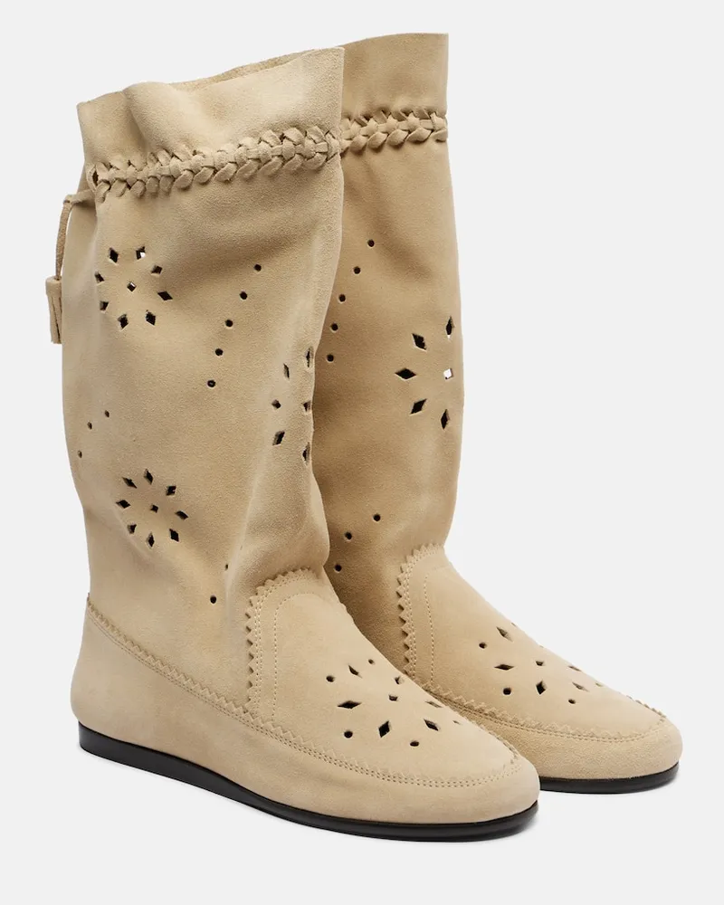 Isabel Marant Stiefel Welky aus Veloursleder Beige