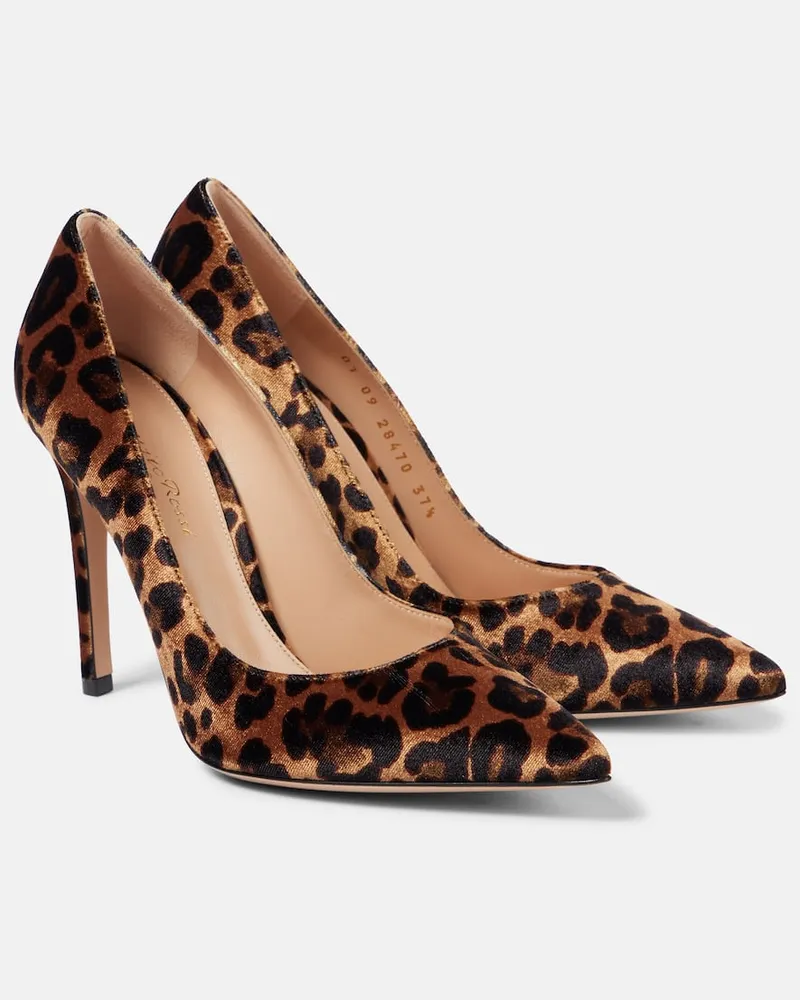 Gianvito Rossi Bedruckte Pumps Gianvito 105 aus Samt Multicolor