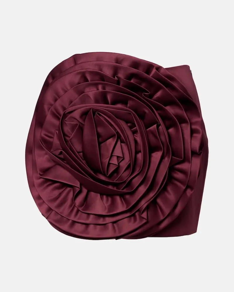 ROTATE Birger Christensen Minirock aus Satin Burgunderrot