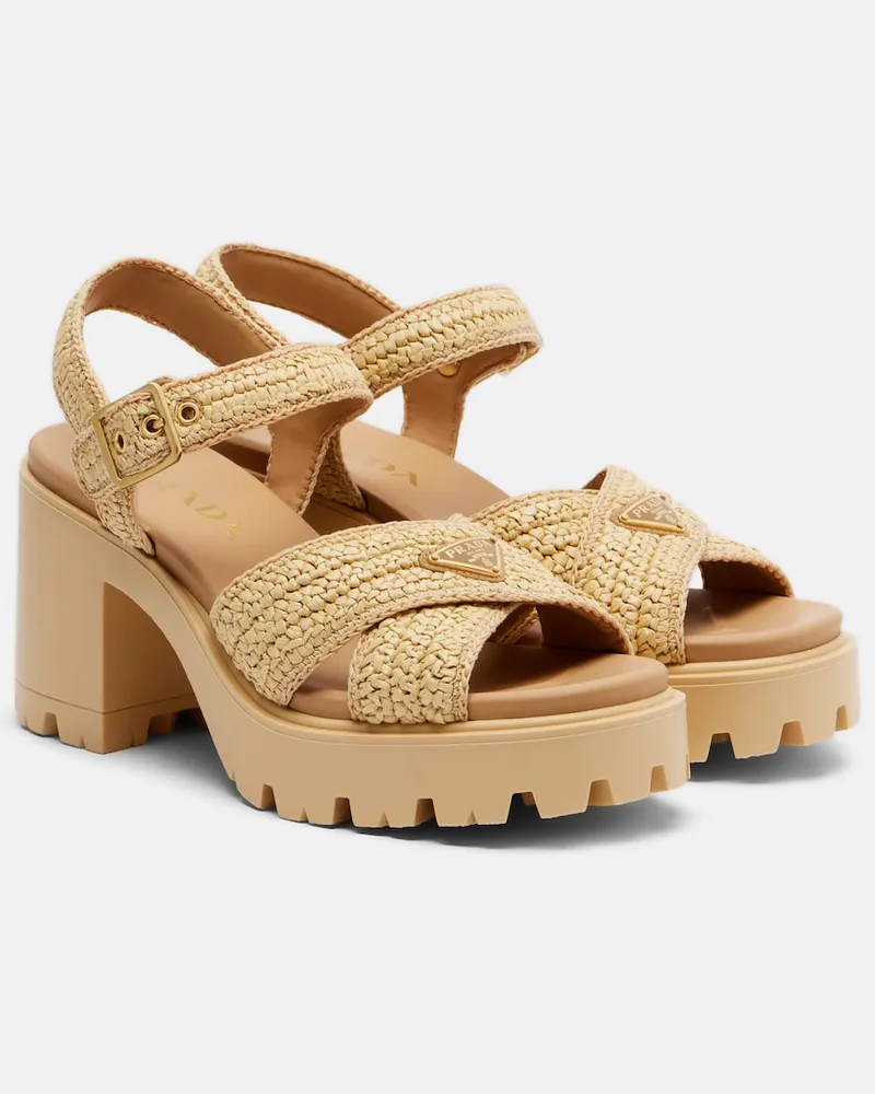 Prada Sandalen aus Häkelstrick Beige
