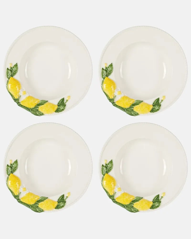 Les-Ottomans Set Lemon aus vier Suppentellern Multicolor