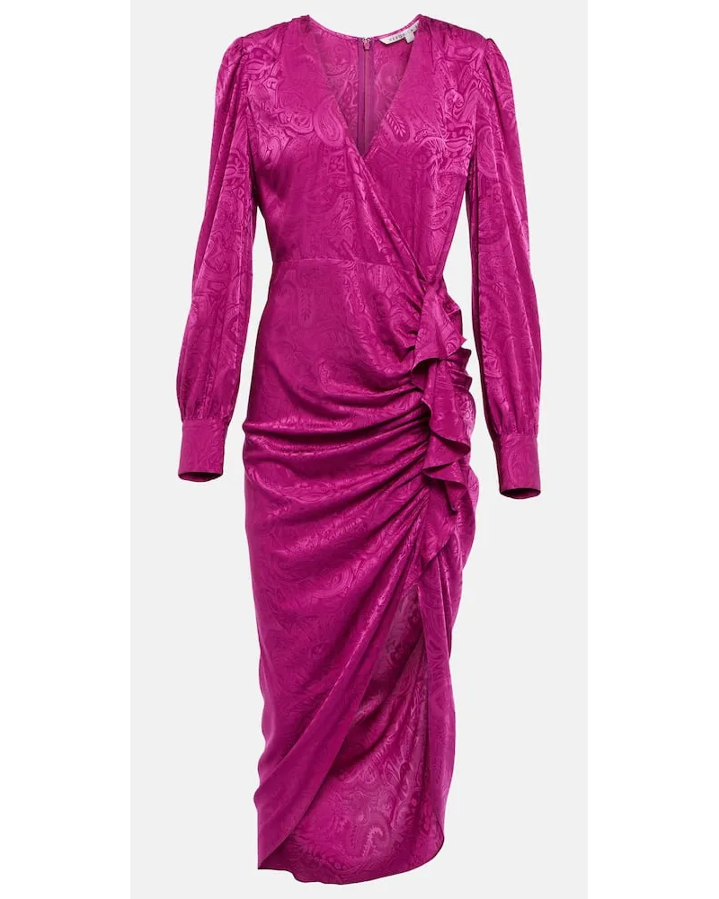 Veronica Beard Asymmetrisches Kleid Weiss aus Jacquard Pink