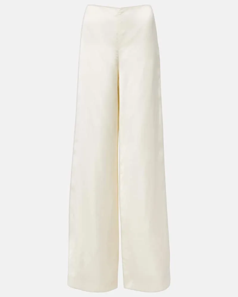Ralph Lauren Weite Hose aus Satin Weiß