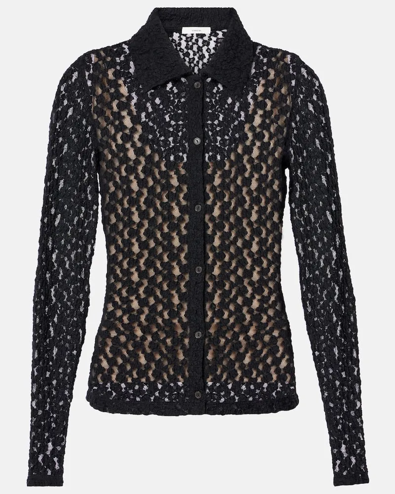 Vince Bluse aus Spitze Schwarz