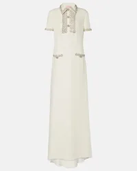 Valentino Garavani Verzierte Robe aus Cady Couture Weiss