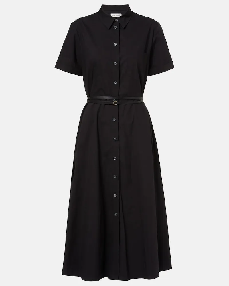 Altuzarra Hemdblusenkleid Kiera aus einem Baumwollgemisch Schwarz