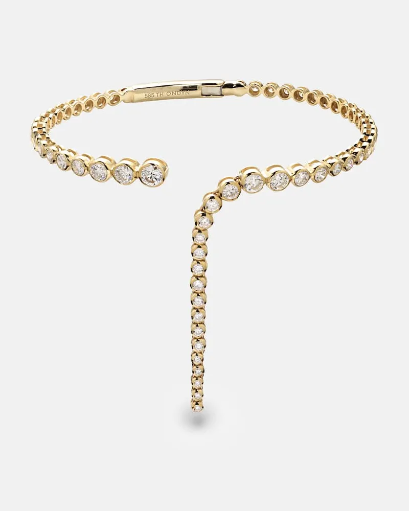 ONDYN Armreif Imperial Wavelength aus 14kt Gelbgold mit Diamanten Gold