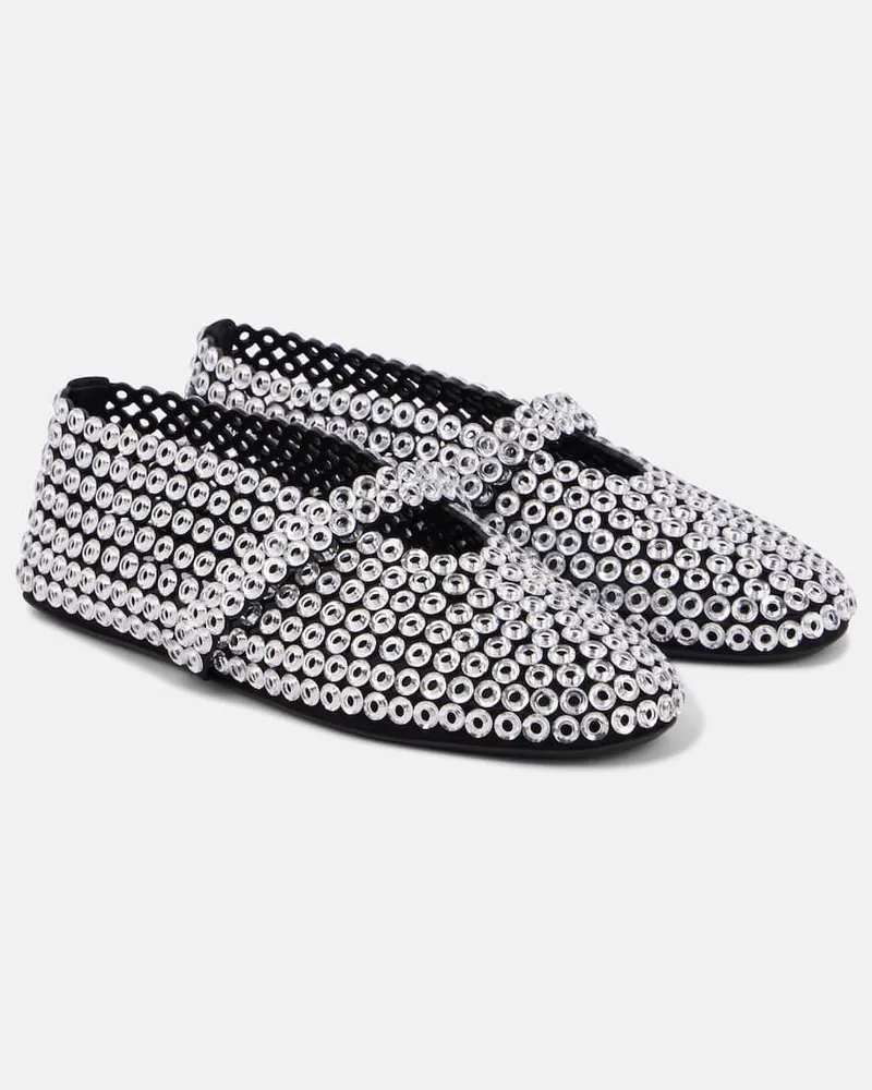 Alaïa Alaïa Verzierte Mary-Jane-Ballerinas Schwarz