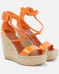 Christian Louboutin Wedge-Sandalen Chocazeppa 120 Orange