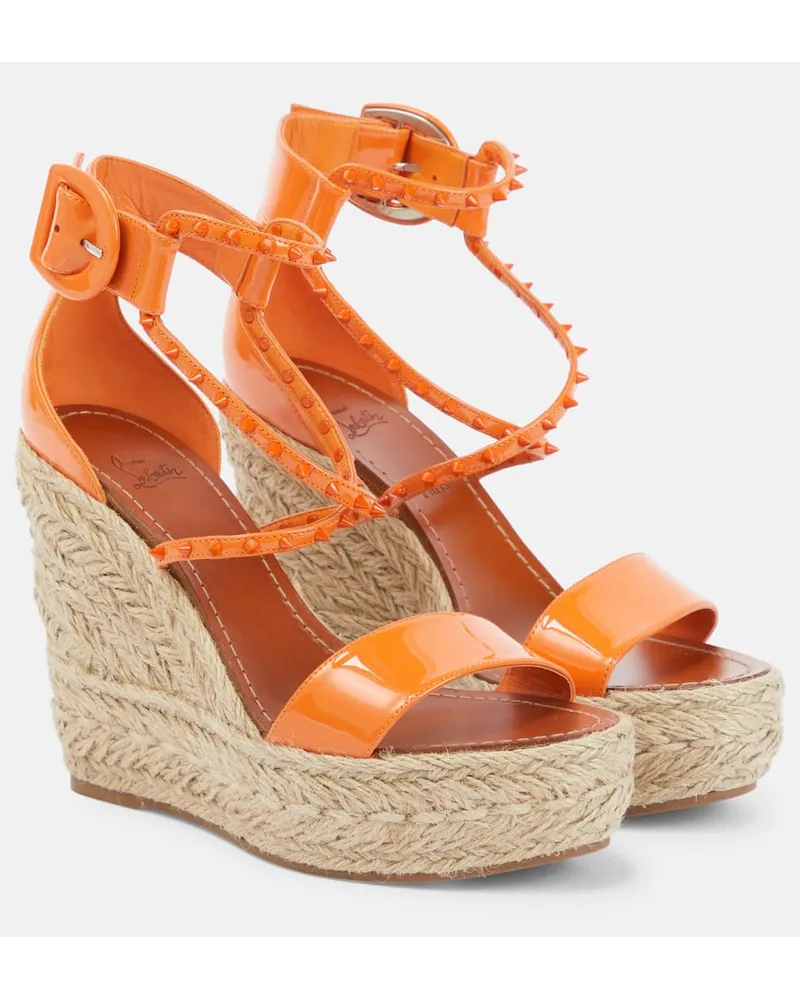 Christian Louboutin Wedge-Sandalen Chocazeppa 120 Orange