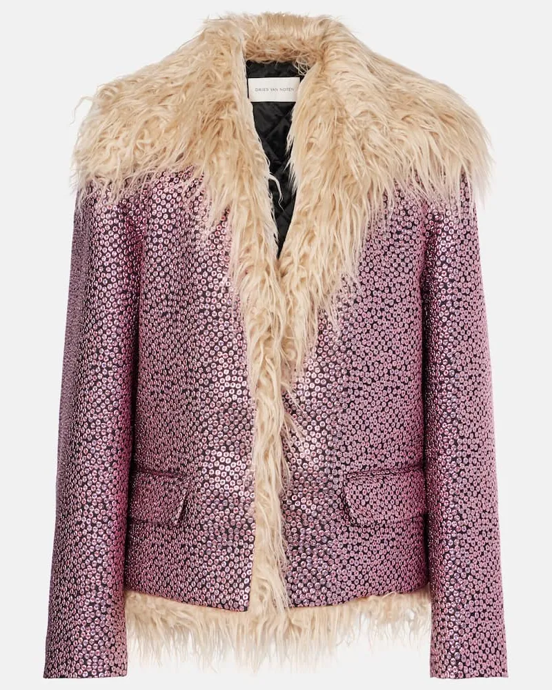 Dries van Noten Verzierte Jacke Rosa