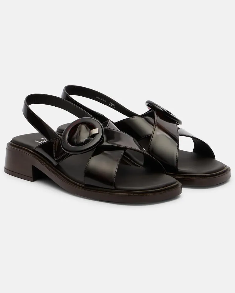 Prada Slingback-Sandalen aus Leder Braun