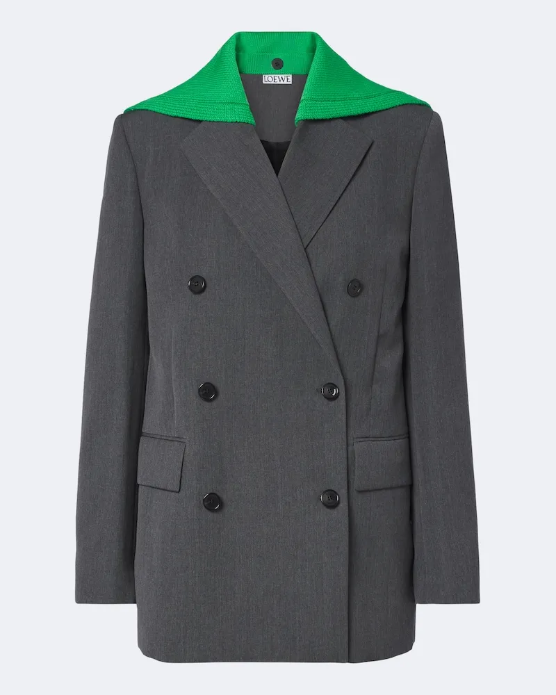 Loewe Blazer aus Wolle Grau