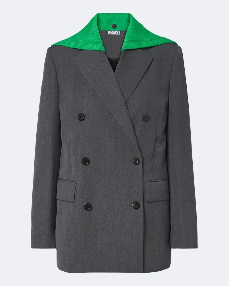 Loewe Blazer aus Wolle Grau