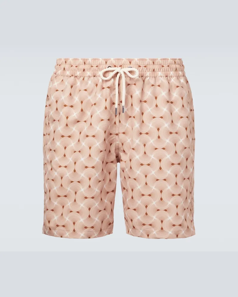 Frescobol Carioca Bedruckte Badeshorts Santos Braun