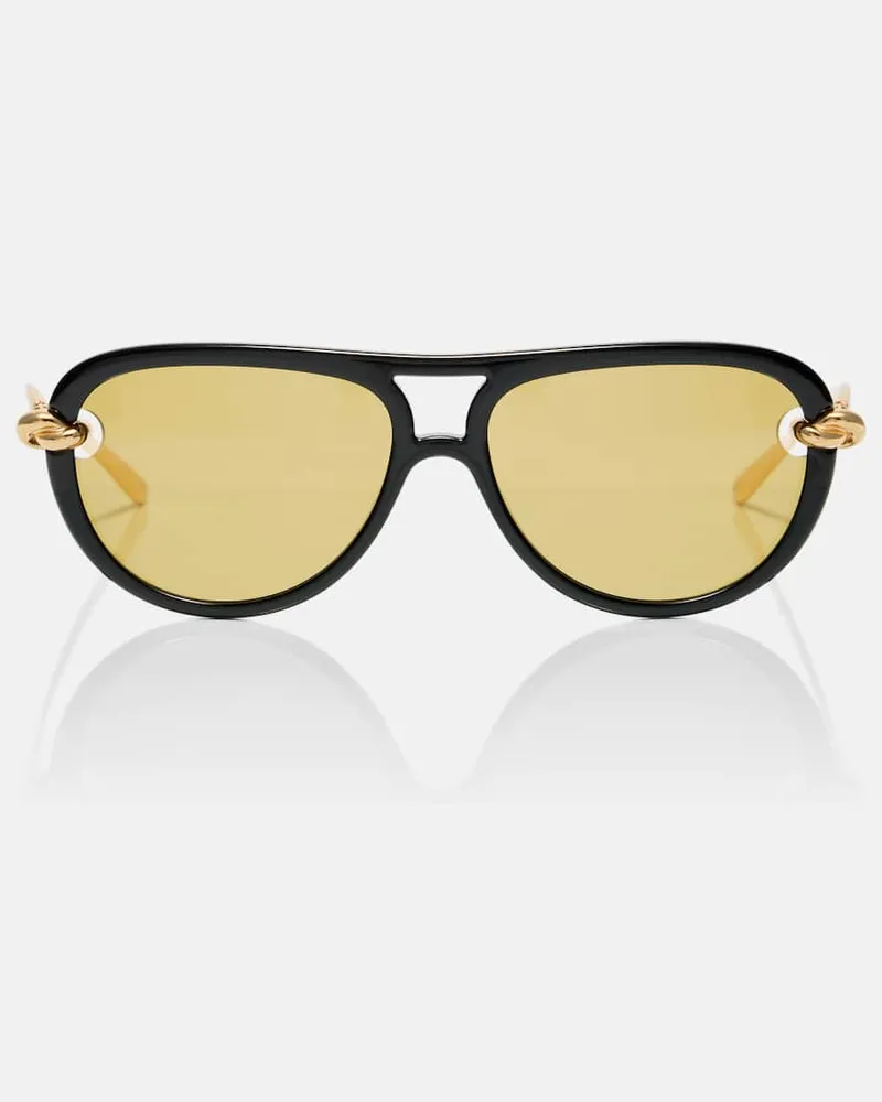 Bottega Veneta Aviator-Sonnenbrille Knot Schwarz