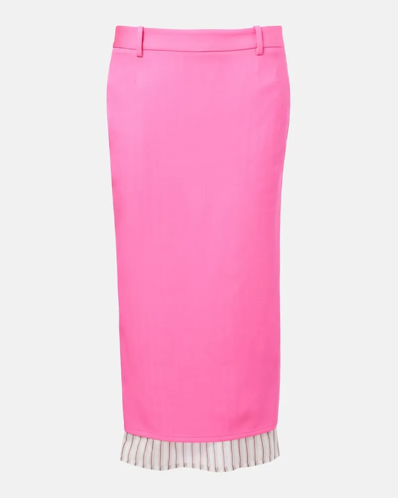 ATTICO Bleistiftrock aus Schurwolle Rosa